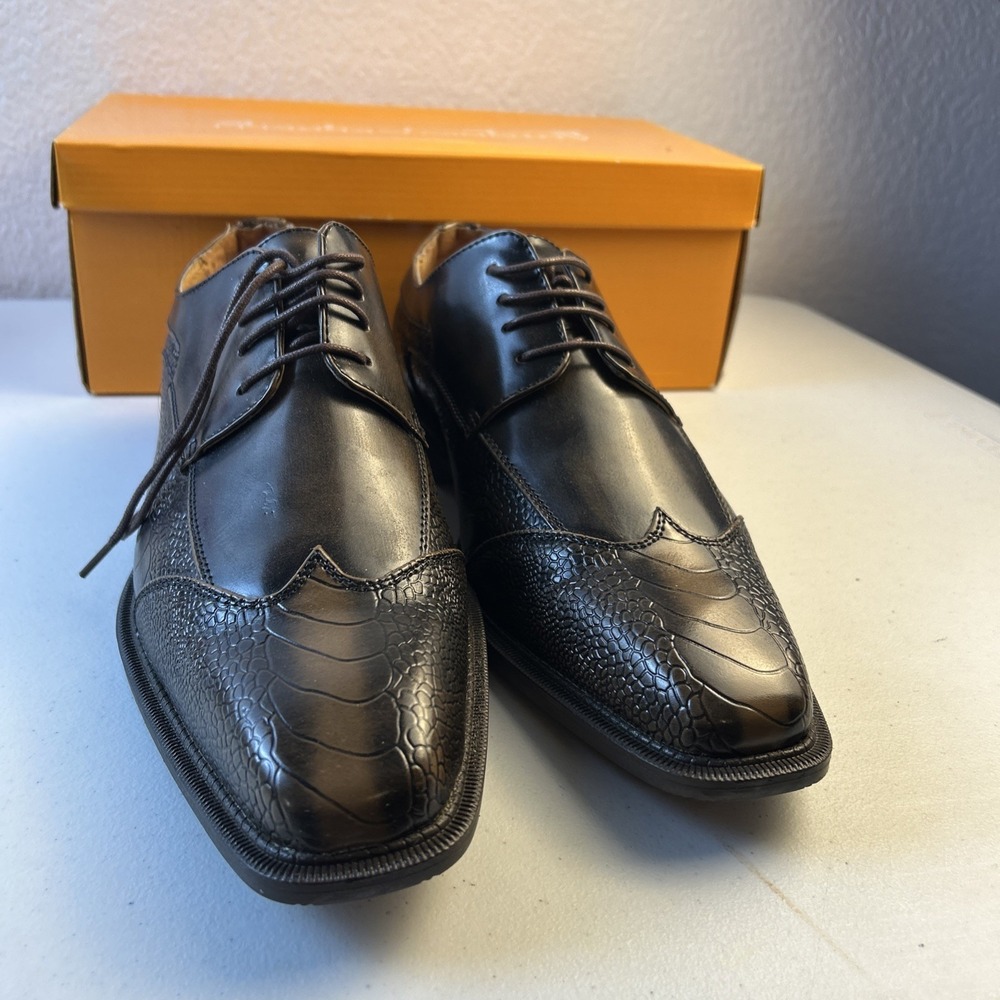 Antonio Cerrelli  ELITE Brown Leather NICE Lace-up‎ Dress Shoes mens size 12 - Picture 4 of 11